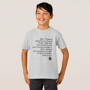 T-shirt Vérité de T1d (enfant)