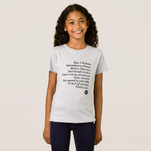 T-Shirt Vérité de T1d (fille)