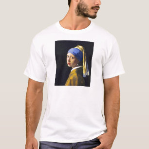 T-shirt ~ Vermeer de boucle d'oreille de perle de la fille