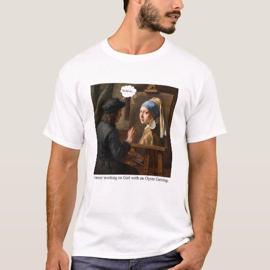 T-shirt Vermeer working on Girl with Oyster Earring. (Devant)