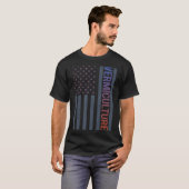 T-shirt Vermiculture du drapeau américain Vermicompost (Devant entier)