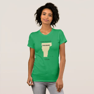 T-shirt - Vermont-kaart met stad