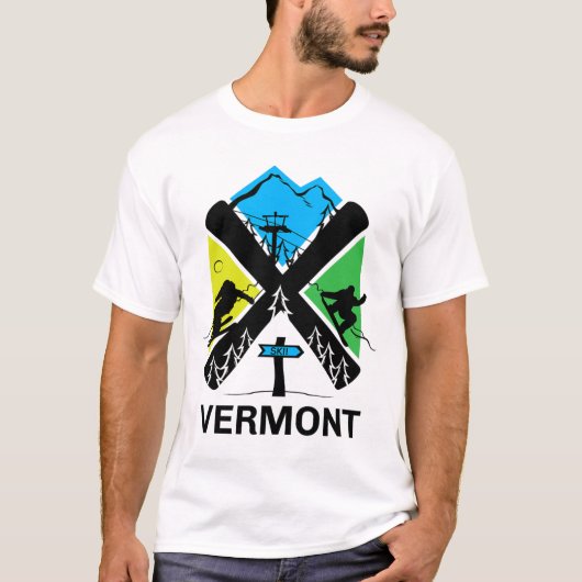 T-shirt Vermont Ski T Shirt - Skiing And Snowboard Accesso (Devant)