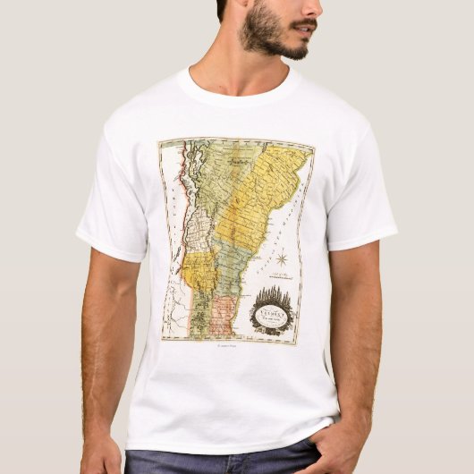 T-shirt VermontPanoramic MapVermont (Devant)