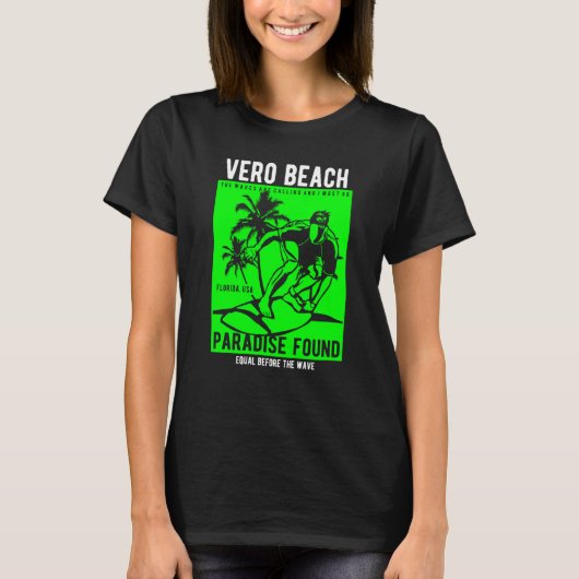 T-shirt Vero Beach Florida Retro Style Souvenir  1 (Devant)