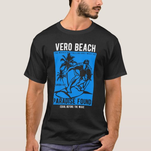 T-shirt Vero Beach Florida Retro Style Souvenir  10 (Devant)