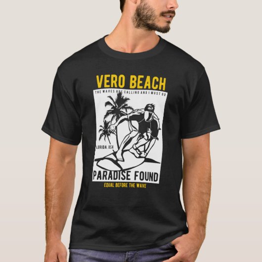 T-shirt Vero Beach Florida Retro Style Souvenir  9 (Devant)