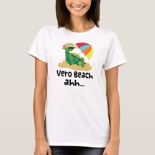 T-shirt Vero Beach (tortue sur la plage) (Devant)