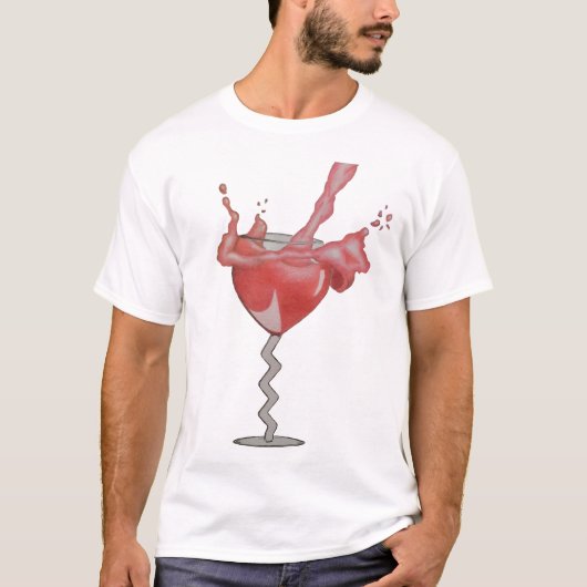 T-shirt Verre à vin débordant (Devant)