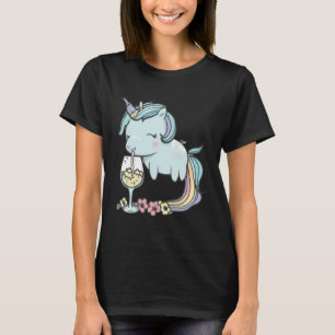T-shirt Verre à vin Licorne de vin Fête de dégustation de