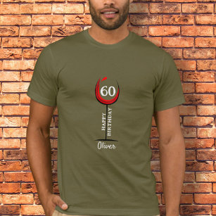 T-shirt Verre à vin rouge 60e anniversaire invité d'honneu