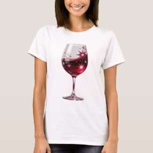 T-shirt Verre à vin rouge en argent artistique sur mesure