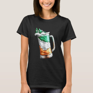 T-shirt Verre de bière aux couleurs du drapeau irlandais à