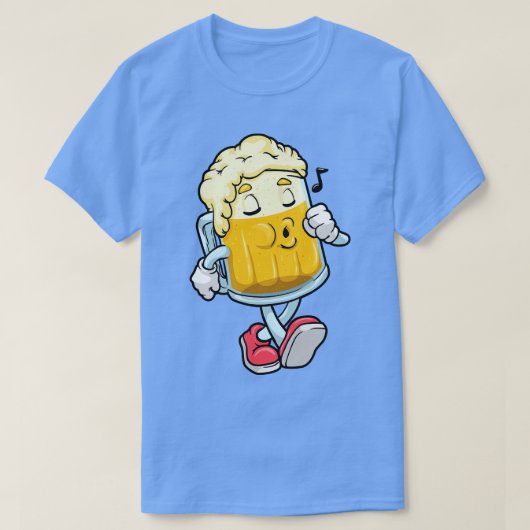 T-shirt Verre de bière avec mousse (Design devant)