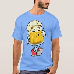 T-shirt Verre de bière avec mousse