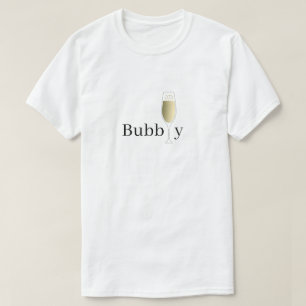 T-shirt Verre de champagne Bubbly minimaliste blanc