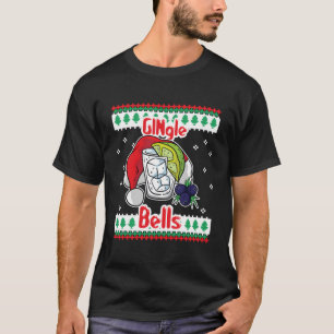 T-shirt Verre de Gin Tonic Gingle Bells Père Noël Moche