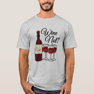 T-shirt Verre de vin et non raisins alcool rose rouge pino