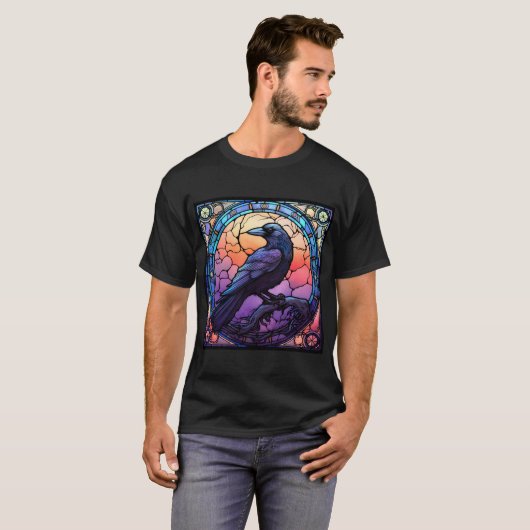 T-shirt Verre Éffrayant Raven (Devant entier)
