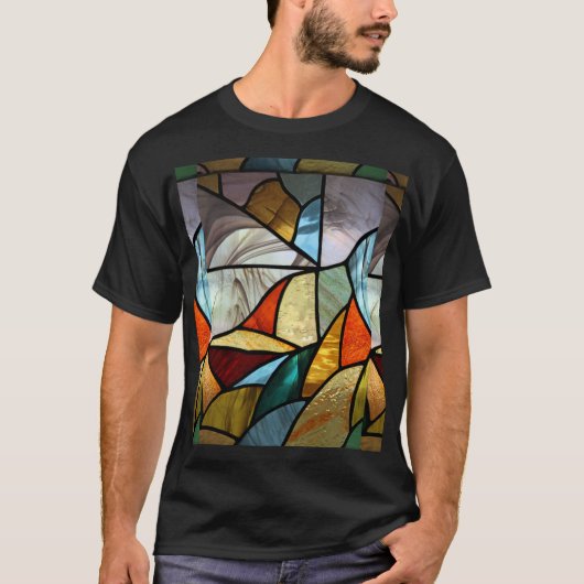 T-shirt Verre multicolore Abstrait (Devant)