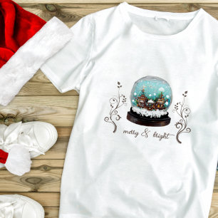 T-shirt Verre Snowball Village d'hiver Plante Noël