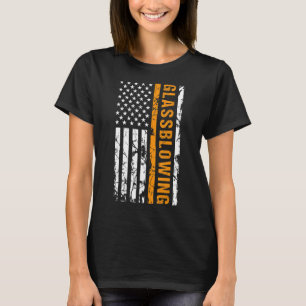 T-shirt Verre soufflante Etats-Unis Drapeau américain Des