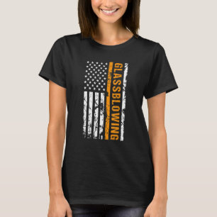 T-shirt Verre soufflante Etats-Unis Drapeau américain Des