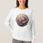 T-SHIRT VERRE TEINT TOMBE FALL PURPLE ASTER FLOWERS (Devant)