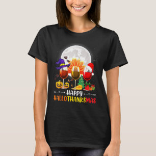 T-shirt Verres à vin Costume de citrouille Happy Hallotha