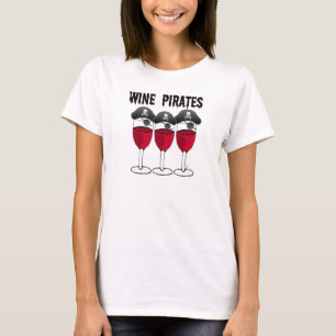 T-SHIRT VERRES DE VIN ROUGE DE PIRATES DE VIN ET COPIE DE