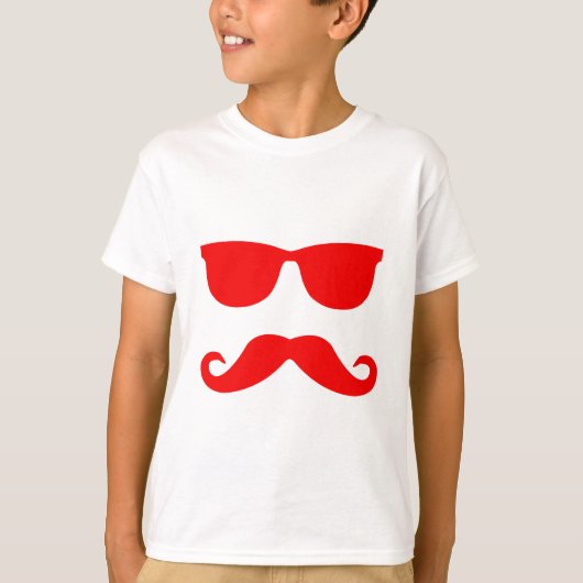 T-shirt Verres et moustache (Devant)
