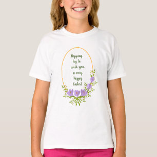 T-shirt Verres minimalistes de vacances Crocus fleurs Pâqu