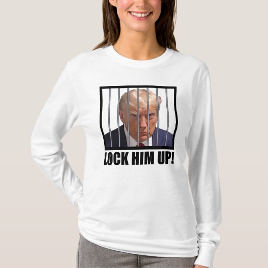 T-shirt Verrouillez-Le ! Trump Mugshot (Devant)