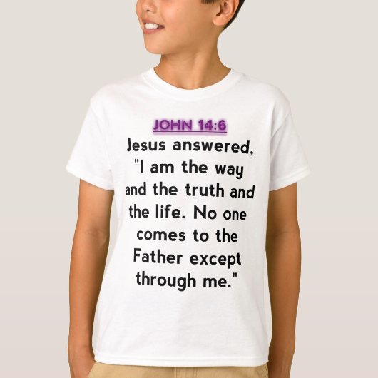 T-shirt Vers de bible - 14:6 de John (Devant)