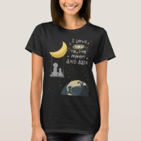 Vers la lune et le chien et chat de dos