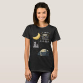 T-shirt Vers la lune et le chien et chat de dos (Devant entier)