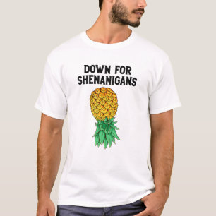 T-shirt Vers Le Bas Ananas Pour Shenanigans Drôle S