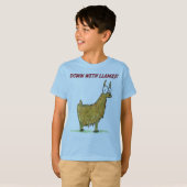 T-shirt vers le bas avec des lamas (Devant entier)