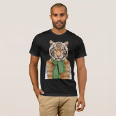 T-shirt Vers le bas tigre de gilet (Devant entier)