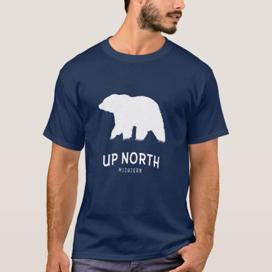 T-shirt Vers le nord de l'ours Michigan (Devant)