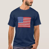 T-shirt Verse de la Bible de la Croix du drapeau américain (Devant)