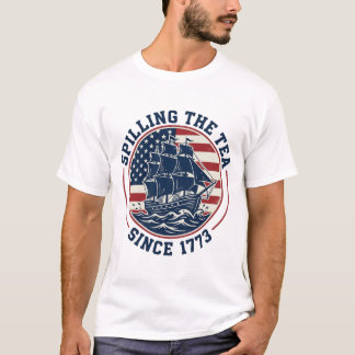 T-shirt Verser le Thé Depuis la Fête du Thé de Boston 1773