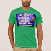 T-shirt verset biblique de Deutéronomie 8:2. (Devant)