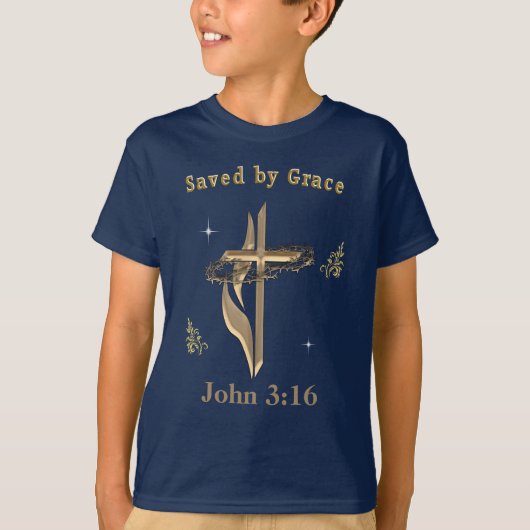 T-shirt Verset biblique sauvé par Grace (Devant)