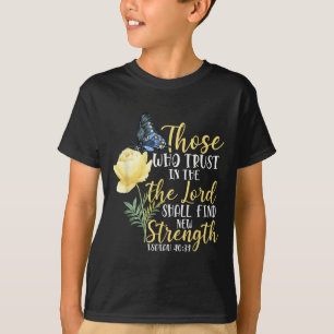 T-shirt Verset de la Bible chrétienne Papillon Rose Fleur