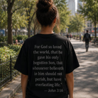 T-Shirt Verset de la Bible Jean 3:16 | Foi Chrétie