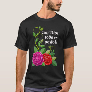 T-shirt Versets de la Bible chrétienne en espagnol Con Dio