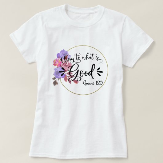 T-shirt Versets de la Bible Inspirationnelle Florale - Rom (Design devant)