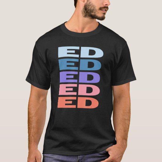 T-shirt Version moderne du texte répété Ed (Devant)