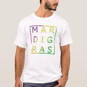 T-shirt Vert affligé par mardi gras, pourpre et pièce en t (Devant)